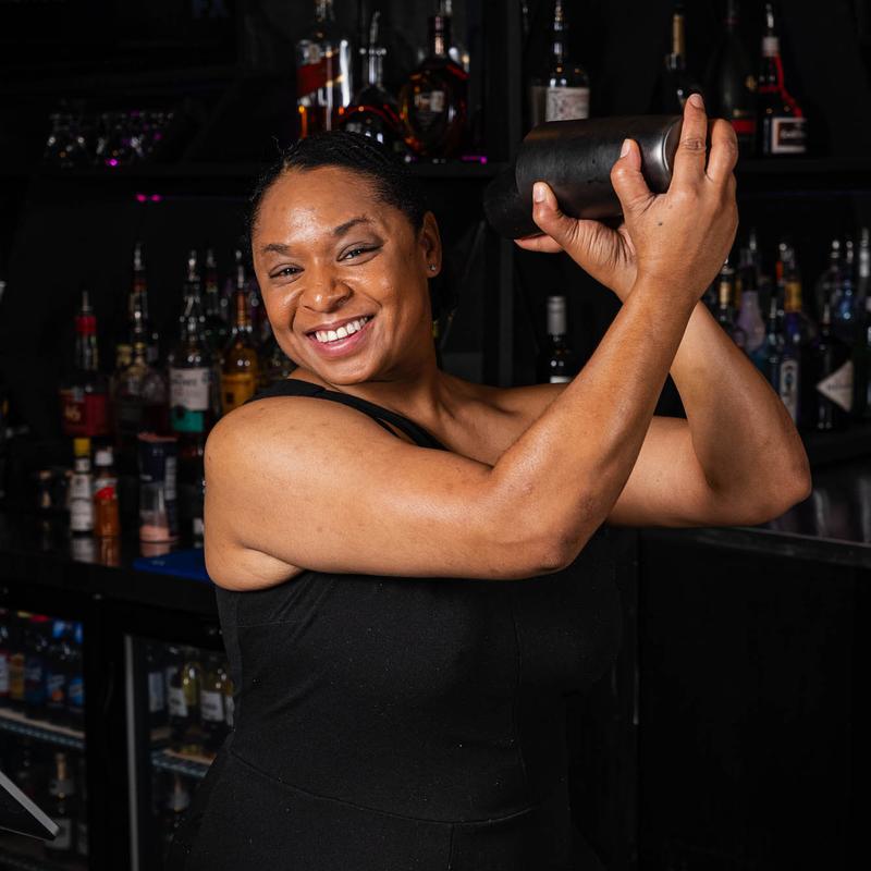 Bartender mixing a cocktail