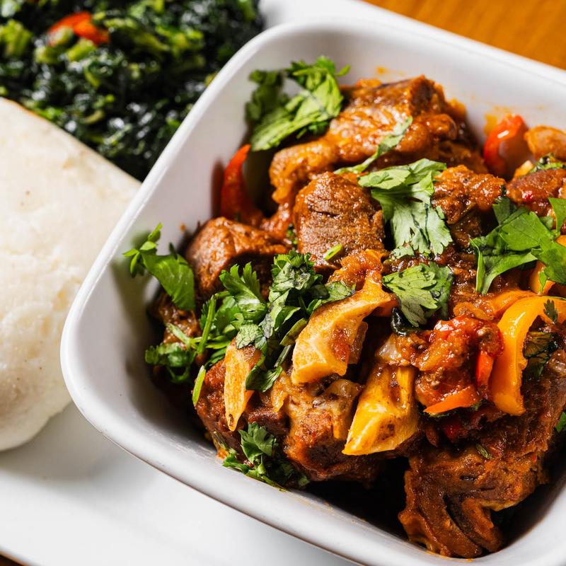 Goat stew with fufu