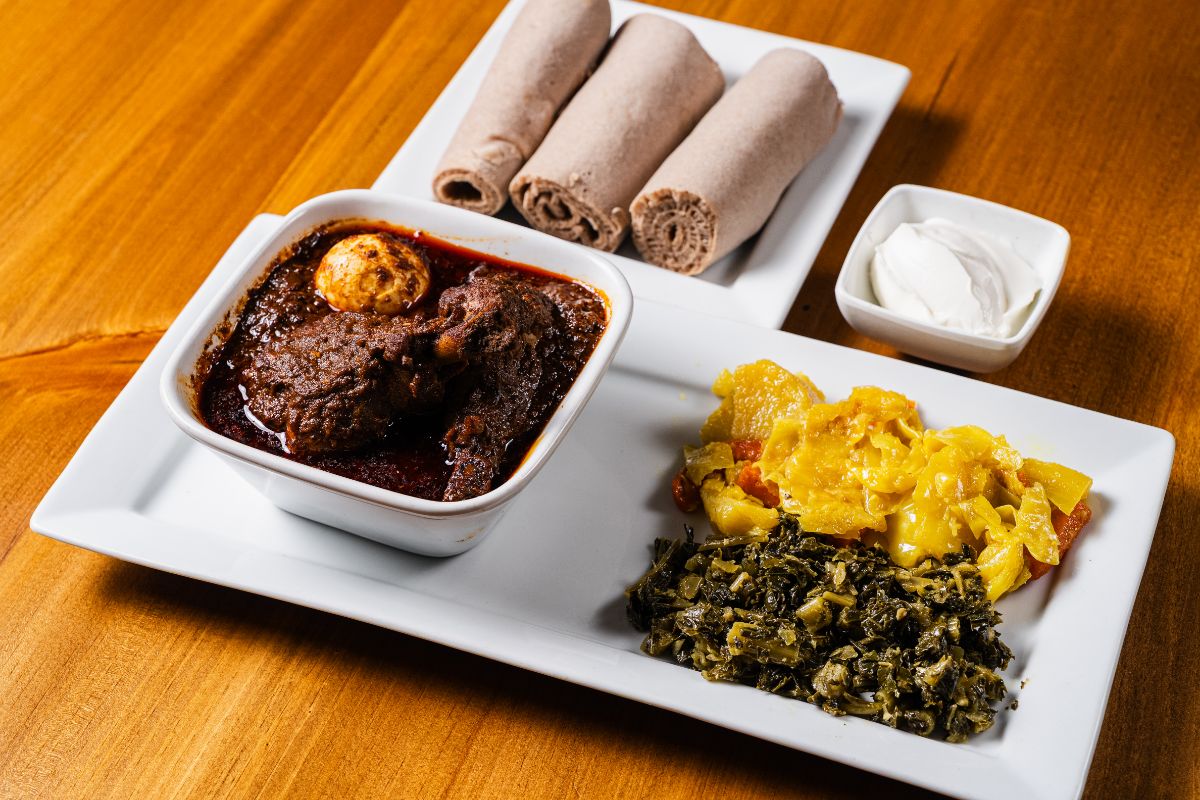 Ethiopian plate with injera